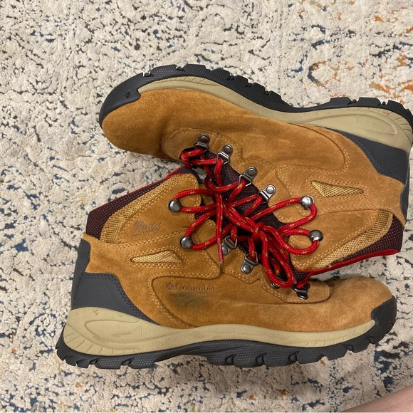 Columbia hiking ankle high boots size 9.5 red brown - Picture 6 of 7